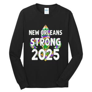 New Orleans Strong 2025 Nola Strong Tie Dye Style Tall Long Sleeve T-Shirt