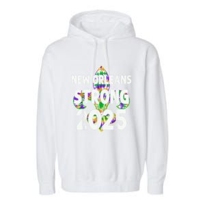 New Orleans Strong 2025 Nola Strong Tie Dye Style Garment-Dyed Fleece Hoodie