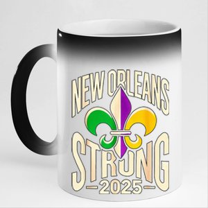 New Orleans Strong 2025 Nola Strong Support Fleur De Lis 11oz Black Color Changing Mug