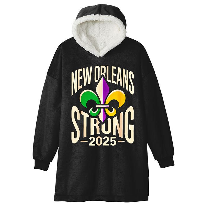 New Orleans Strong 2025 Nola Strong Support Fleur De Lis Hooded Wearable Blanket