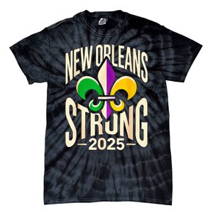 New Orleans Strong 2025 Nola Strong Support Fleur De Lis Tie-Dye T-Shirt