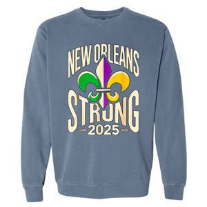 New Orleans Strong 2025 Nola Strong Support Fleur De Lis Garment-Dyed Sweatshirt