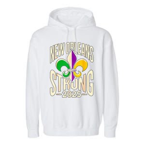 New Orleans Strong 2025 Nola Strong Support Fleur De Lis Garment-Dyed Fleece Hoodie