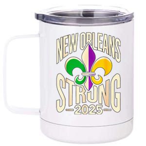 New Orleans Strong 2025 Nola Strong Support Fleur De Lis 12 oz Stainless Steel Tumbler Cup