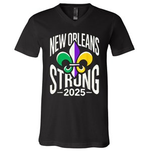 New Orleans Strong 2025 Support Fleurdelis For Nola V-Neck T-Shirt