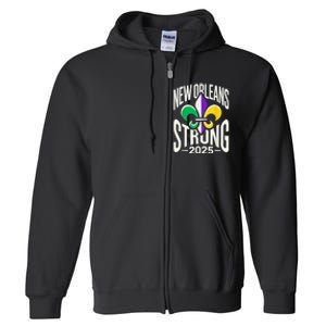 New Orleans Strong 2025 Support Fleurdelis For Nola Full Zip Hoodie