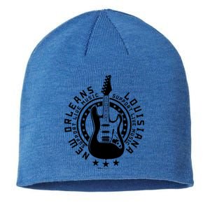 New Orleans Support Local Rock Music Electric Guitar Meaningful Gift Sustainable Beanie