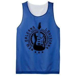 New Orleans Support Local Rock Music Electric Guitar Meaningful Gift Mesh Reversible Basketball Jersey Tank