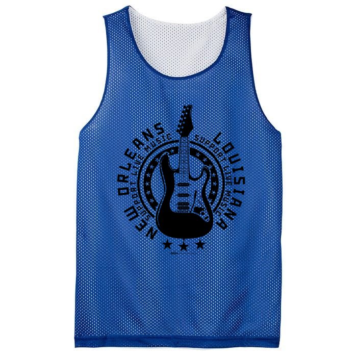 New Orleans Support Local Rock Music Electric Guitar Meaningful Gift Mesh Reversible Basketball Jersey Tank