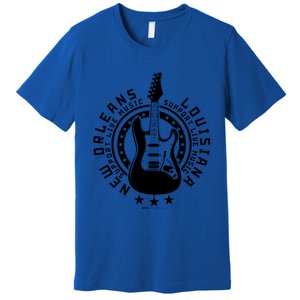 New Orleans Support Local Rock Music Electric Guitar Meaningful Gift Premium T-Shirt