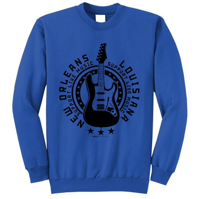 New Orleans Support Local Rock Music Electric Guitar Meaningful Gift Tall Sweatshirt