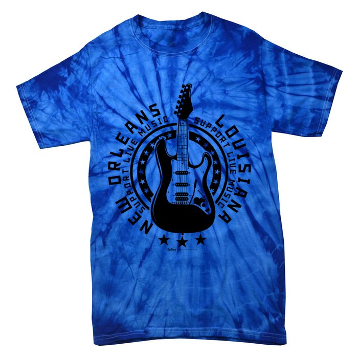 New Orleans Support Local Rock Music Electric Guitar Meaningful Gift Tie-Dye T-Shirt