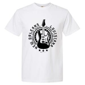 New Orleans Support Local Rock Music Electric Guitar Meaningful Gift Garment-Dyed Heavyweight T-Shirt