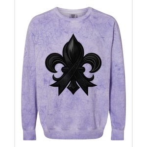 New Orleans Strong 2025 Nola Strong Support Fleur De Lis Colorblast Crewneck Sweatshirt