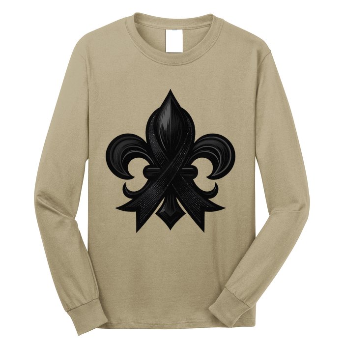 New Orleans Strong 2025 Nola Strong Support Fleur De Lis Long Sleeve Shirt