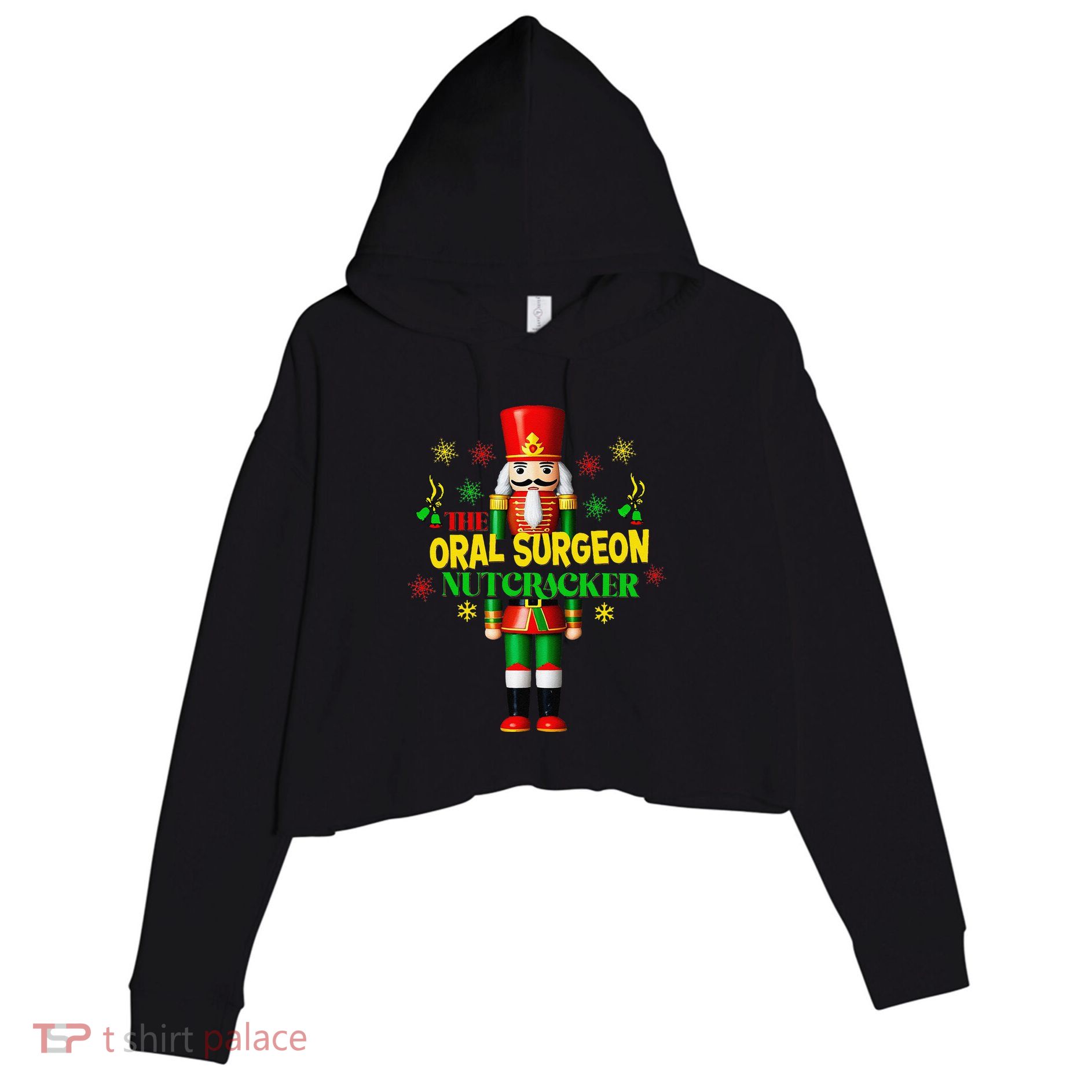 Nutcracker Oral Surgeon Christmas Festive Holiday Pajama Crop Fleece Hoodie
