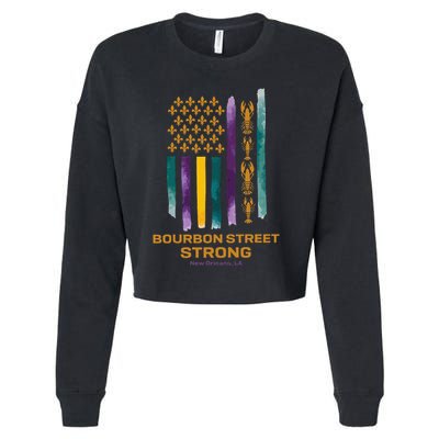 New Orleans Strong 2025 Bourbon Street Strong Gift Cropped Pullover Crew