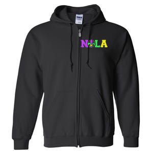 New Orleans Strong 2025 Nola Strong Support Fleur De Lis Full Zip Hoodie