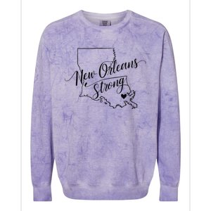 New Orleans Strong 2025 Nola Strong Support Louisiana Strong Colorblast Crewneck Sweatshirt