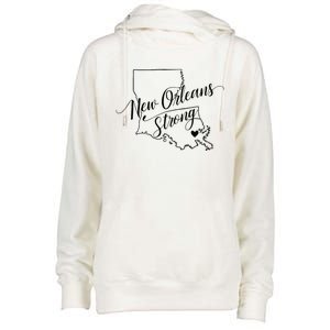 New Orleans Strong 2025 Nola Strong Support Louisiana Strong Womens Funnel Neck Pullover Hood