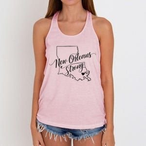 New Orleans Strong 2025 Nola Strong Support Louisiana Strong Women's Knotted Racerback Tank