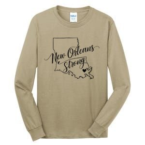 New Orleans Strong 2025 Nola Strong Support Louisiana Strong Tall Long Sleeve T-Shirt