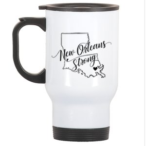 New Orleans Strong 2025 Nola Strong Support Louisiana Strong Stainless Steel Travel Mug