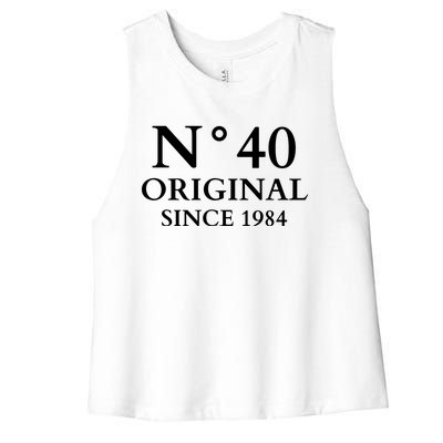 N°40 Original Since 1984 50th Birthday Party Gift Women's Racerback Cropped Tank