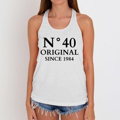 N°40 Original Since 1984 50th Birthday Party Gift Women's Knotted Racerback Tank