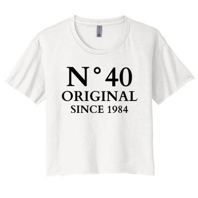 N°40 Original Since 1984 50th Birthday Party Gift Women's Crop Top Tee