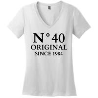 N°40 Original Since 1984 50th Birthday Party Gift Women's V-Neck T-Shirt