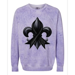 New Orleans Strong 2025 Nola Strong Support Fleurs De Lis Colorblast Crewneck Sweatshirt