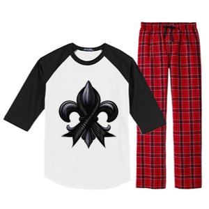 New Orleans Strong 2025 Nola Strong Support Fleurs De Lis Raglan Sleeve Pajama Set