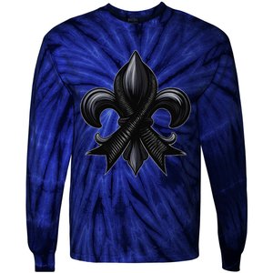 New Orleans Strong 2025 Nola Strong Support Fleurs De Lis Tie-Dye Long Sleeve Shirt