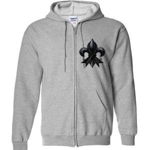 New Orleans Strong 2025 Nola Strong Support Fleurs De Lis Full Zip Hoodie