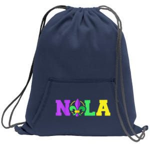 New Orleans Strong 2025 Nola Strong Support Fleur De Lis Sweatshirt Cinch Pack Bag