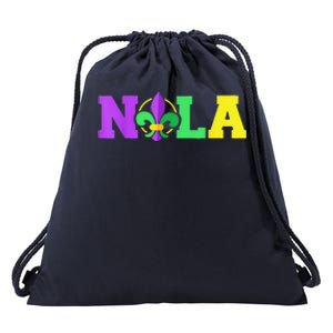 New Orleans Strong 2025 Nola Strong Support Fleur De Lis Drawstring Bag