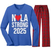 New Orleans Strong Women's Long Sleeve Flannel Pajama Set 