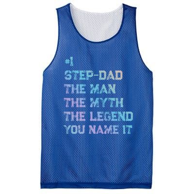 Number One Stepgiftdad The The Myth The Legend Gift Mesh Reversible Basketball Jersey Tank