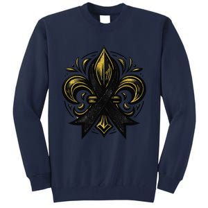 New Orleans Strong 2025 Nola Strong Support Fleur De Lis Tall Sweatshirt