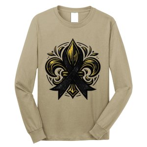 New Orleans Strong 2025 Nola Strong Support Fleur De Lis Long Sleeve Shirt