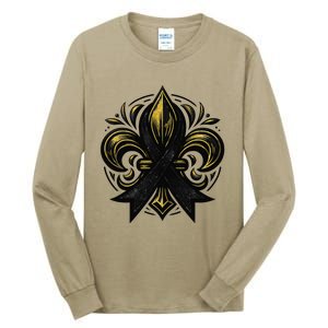 New Orleans Strong 2025 Nola Strong Support Fleur De Lis Tall Long Sleeve T-Shirt