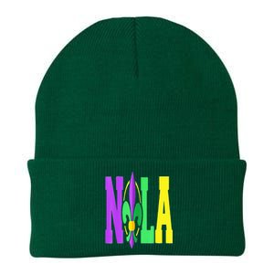 New Orleans Strong 2025 Nola Strong Support Fleur De Lis Knit Cap Winter Beanie