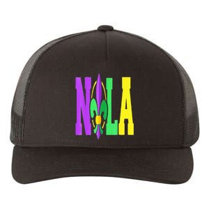 New Orleans Strong 2025 Nola Strong Support Fleur De Lis Yupoong Adult 5-Panel Trucker Hat