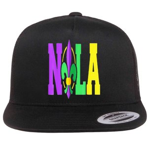 New Orleans Strong 2025 Nola Strong Support Fleur De Lis Flat Bill Trucker Hat