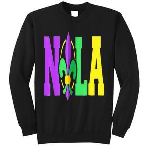 New Orleans Strong 2025 Nola Strong Support Fleur De Lis Tall Sweatshirt