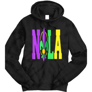 New Orleans Strong 2025 Nola Strong Support Fleur De Lis Tie Dye Hoodie