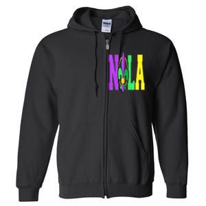 New Orleans Strong 2025 Nola Strong Support Fleur De Lis Full Zip Hoodie