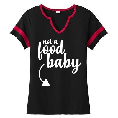 Not a Food Baby Surprise Thanksgiving Pregnancy Ladies Halftime Notch Neck Tee