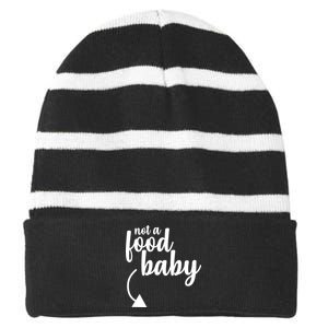 Not a Food Baby Surprise Thanksgiving Pregnancy Striped Beanie with Solid Band